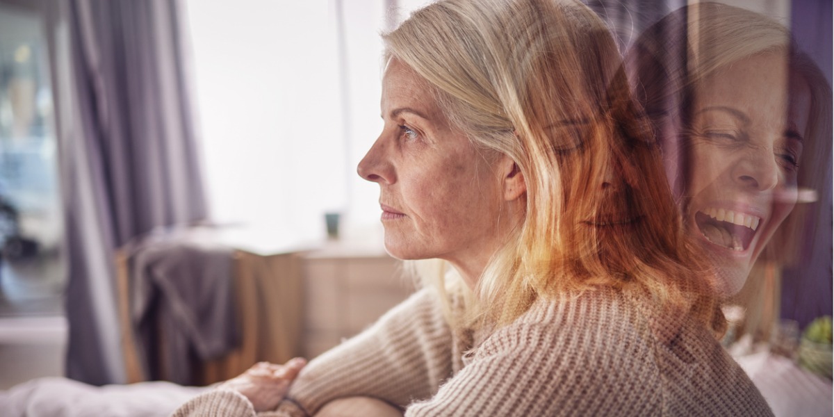 older woman showing different moods