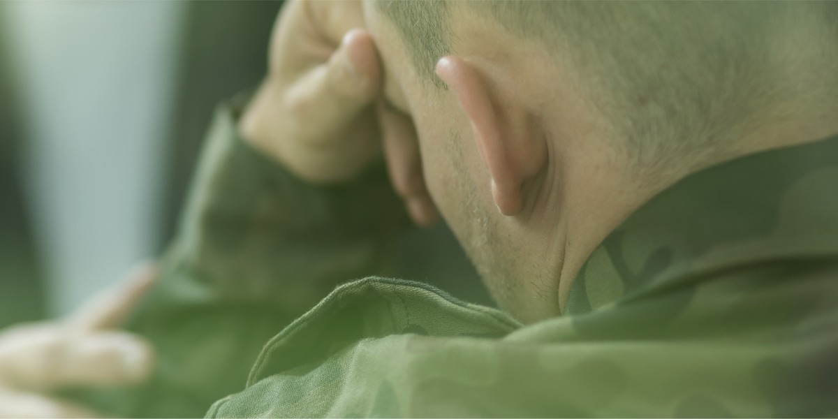 military man feeling depression