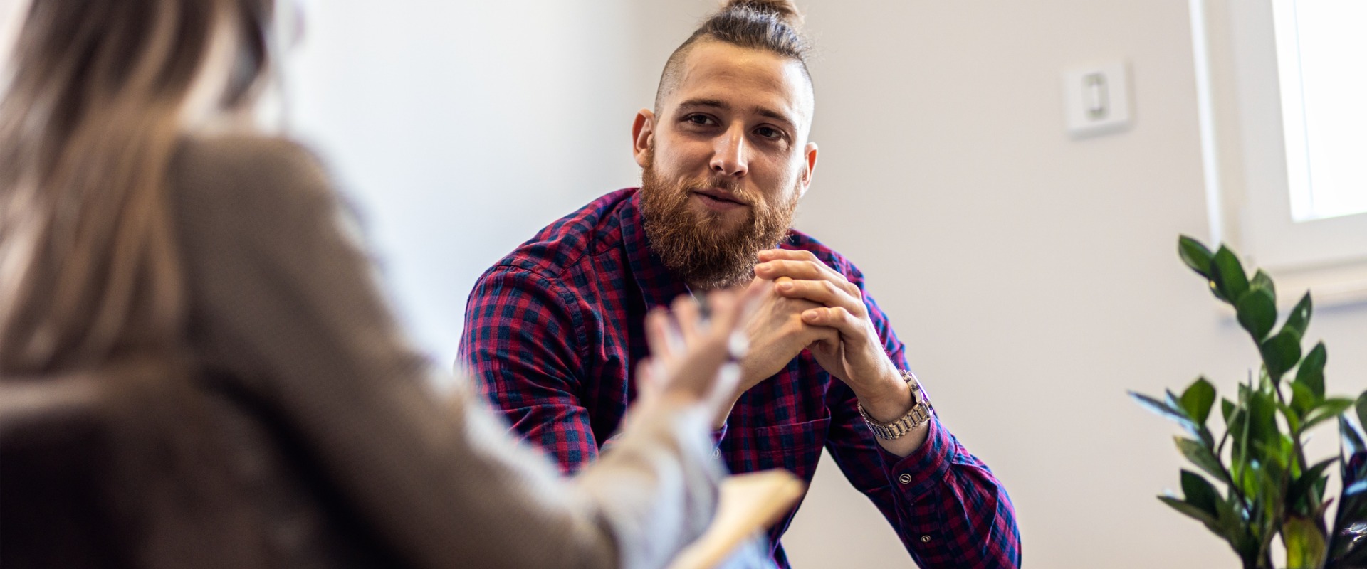 young man getting mental health treatment