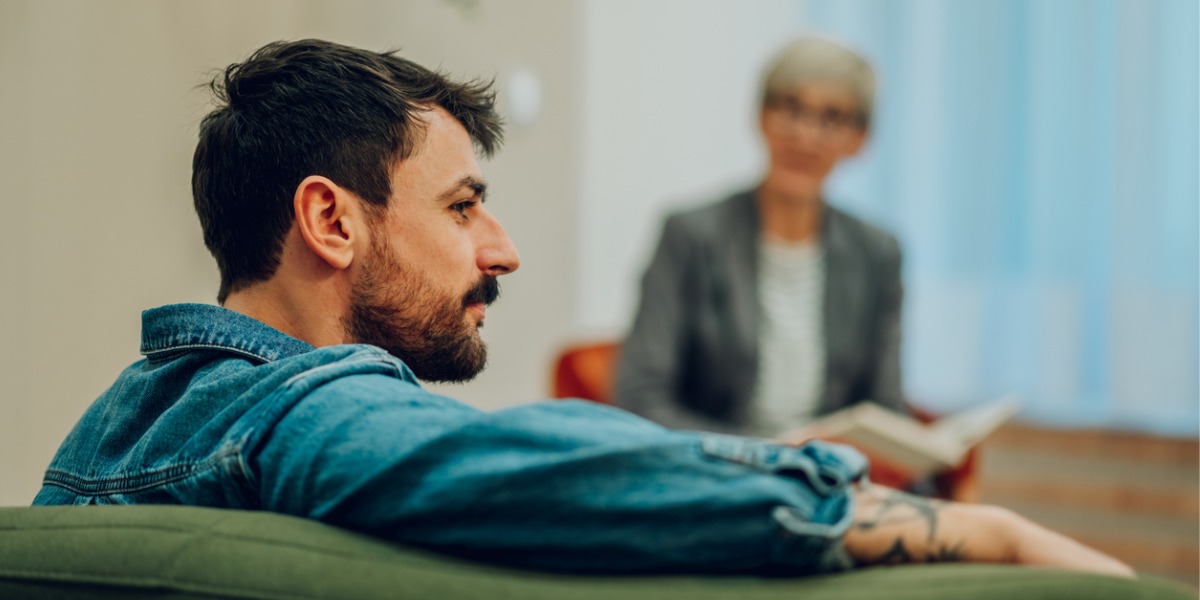 young man in therapy session