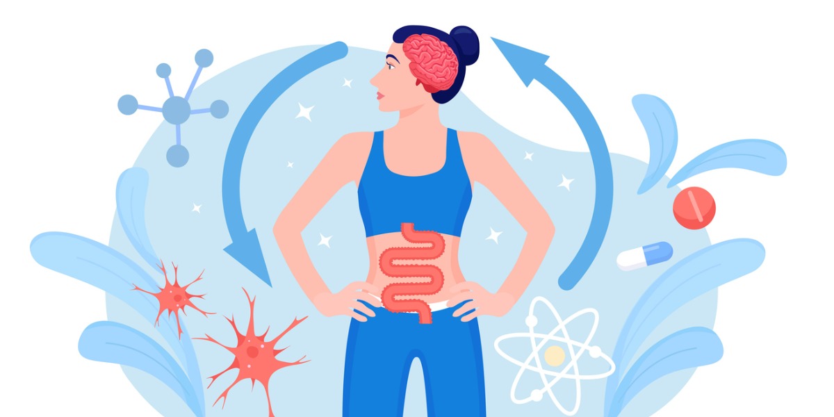 illustration of the gut brain connection related to depression