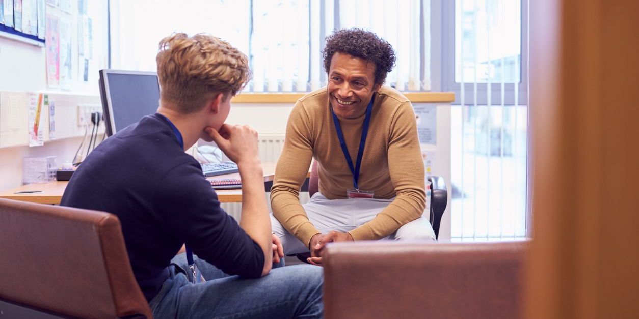 therapist with young man